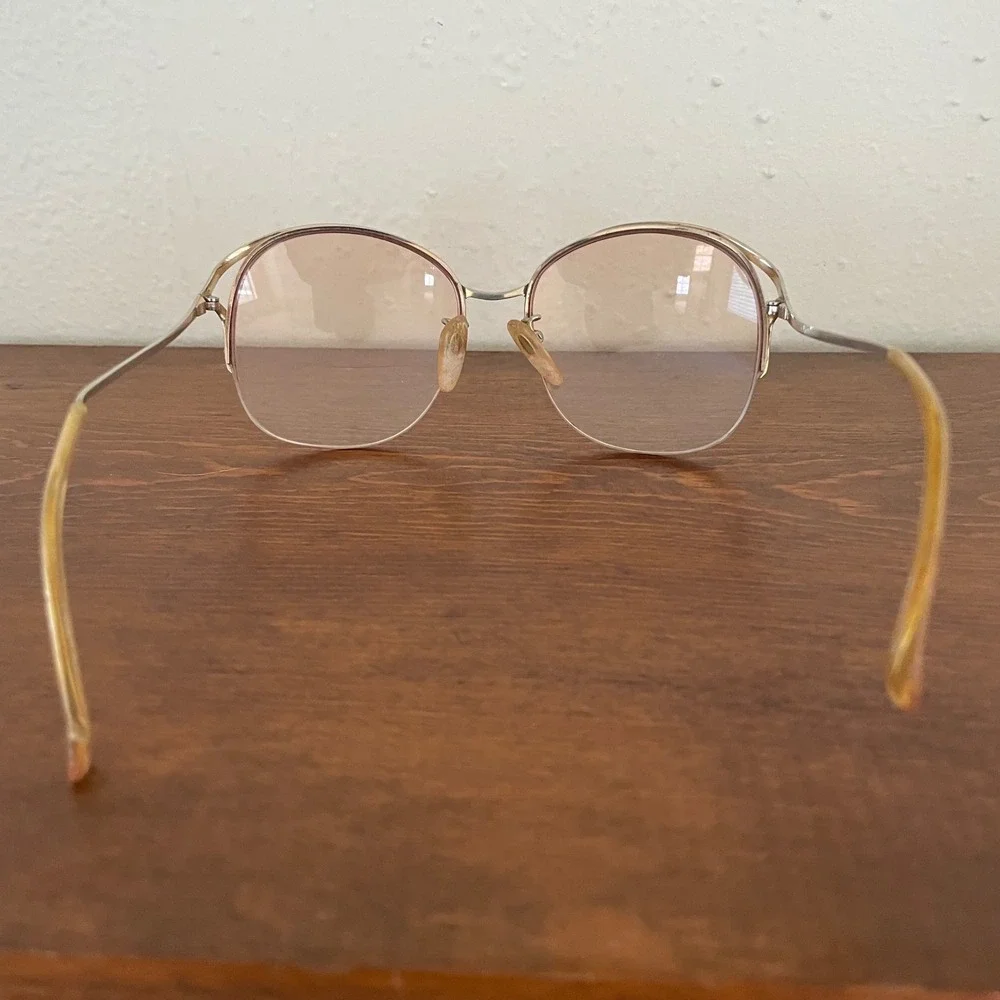 Vintage Oversized Round Eyeglasses FRAMES ONLY Enamel Optiline 4256 Germany
